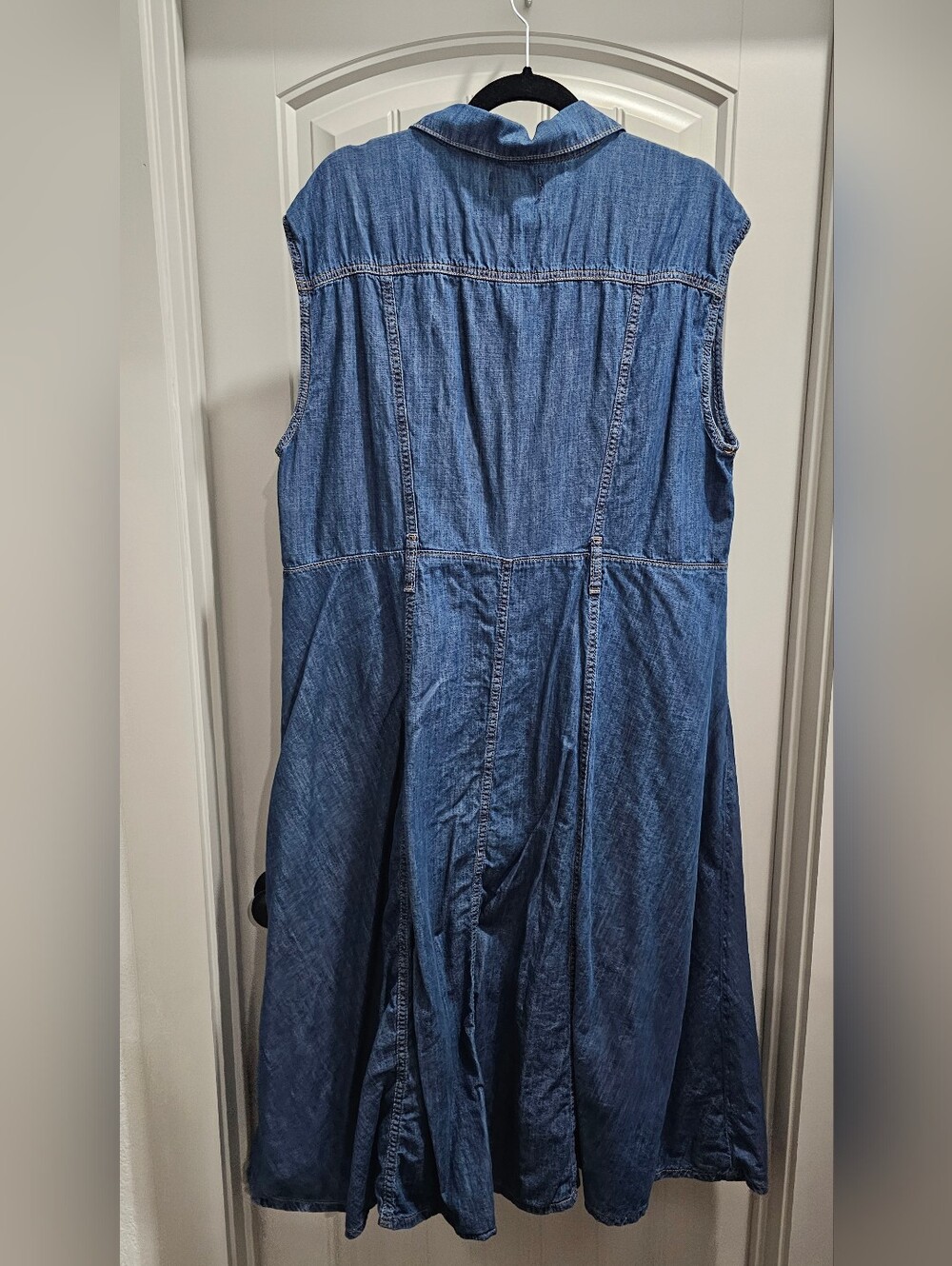 Torrid 2X Denim Trucker Dress Button Front Collared Midi Pocket Dress - Picture 7 of 8